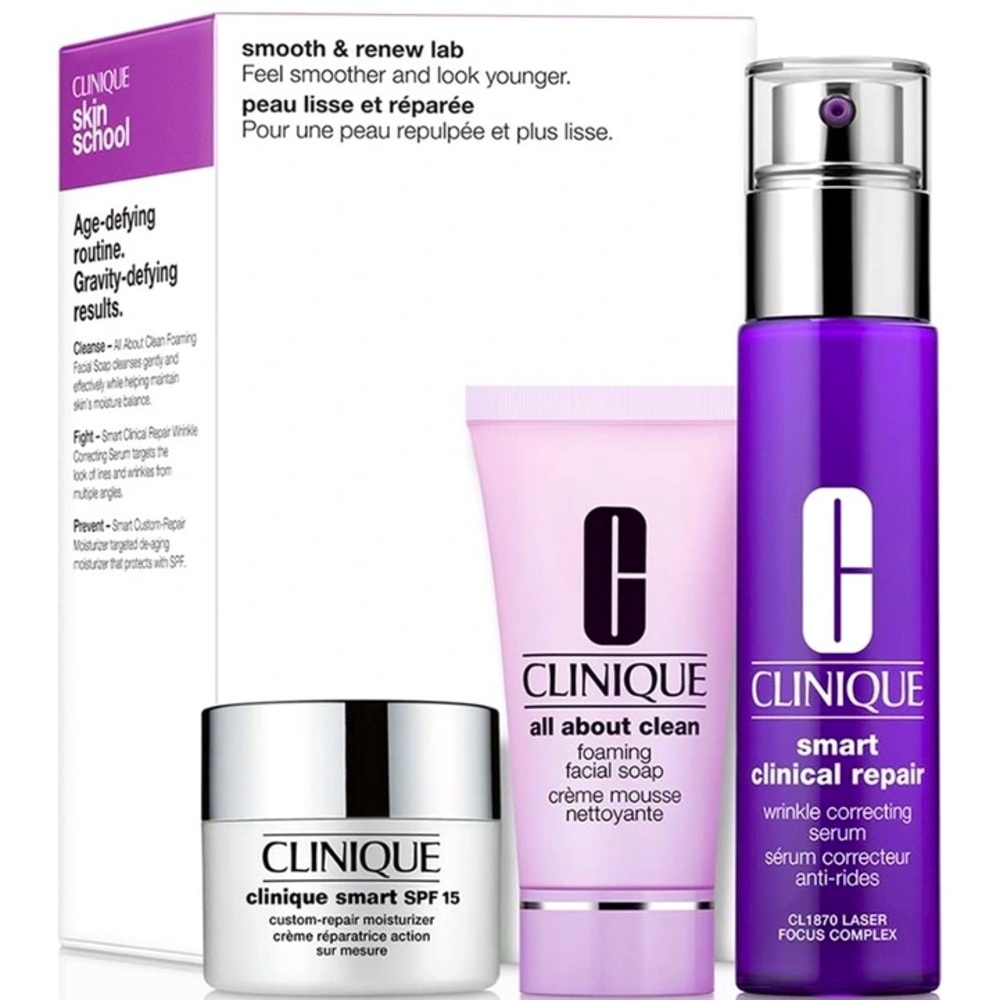 Clinique NIB Smooth & Renew Lab Skin Care Set - $91 Retail